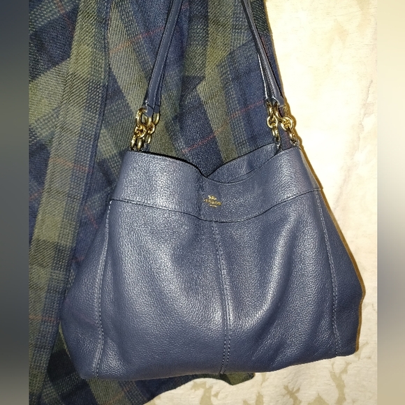 Coach Handbags - Elegant Blue Leather Tote Bag